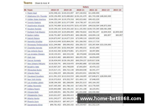NBA薪资税率：管理球队财政的关键要素